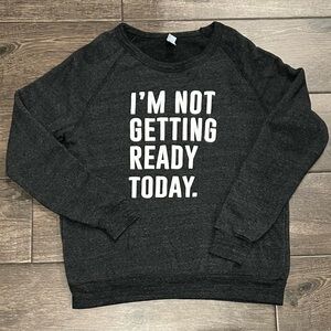 Alternative Dark Gray Sweatshirt with White Text